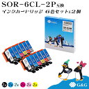 G&G エプソン用 互換 インク SOR-6CL×2個 ソリ 残量表示対応 対応機種 EP-50V(2)