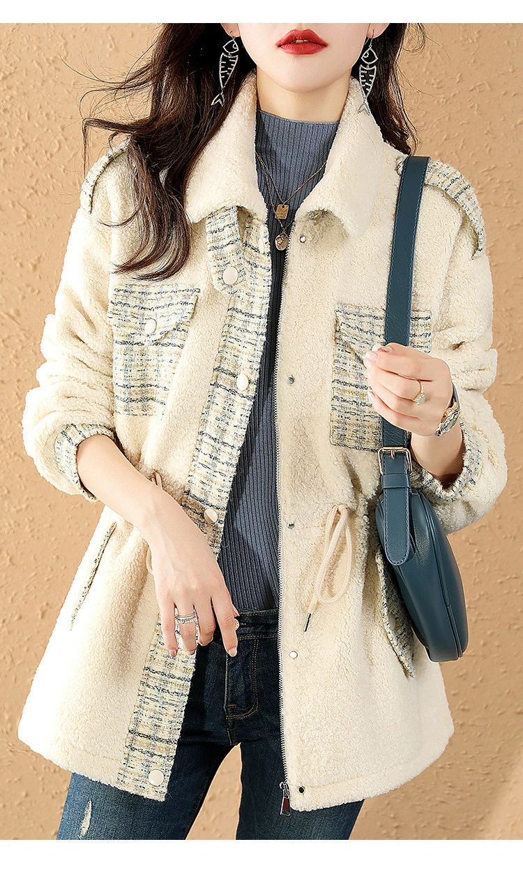 コート レディース 秋冬 40代 チェック柄 切り替え ボア ジャケット ミディアム 厚手 モコモコ アウター 大人 50代 30代
