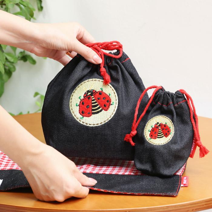 刺繍デニム レッスンバッグ 6点セット myl...の紹介画像3