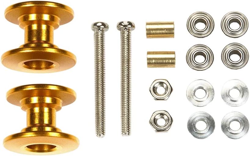 お一人様6個まで 新品 タミヤ｜TAMIYA ミニ四駆特別企画 軽量2段アルミローラーセット 13-12mm ゴールド 95581