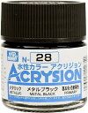 GSI クレオス(GSI Creos) GSIクレオス アクリジョンカラー メタルブラック メタリック 10ml 模型用塗料 N28