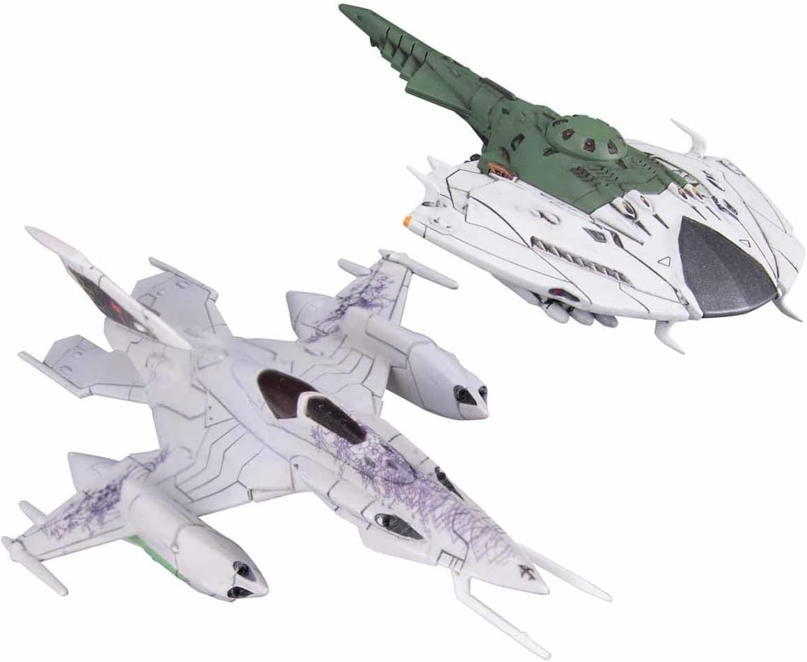 お一人様2個まで メカコレクション 宇宙戦艦ヤマト2202 愛の戦士たち ツヴァルケ(大使館員専用機)&デスバテーターセット 色分け済みプラモデル