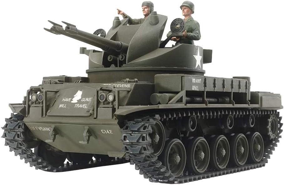 Rakuten - 1/35 ミリタリーミニチュアシリーズ No.161 アメリカ 対空自走砲 M42ダスター 乗員人形3体付き プラモデル 35161
