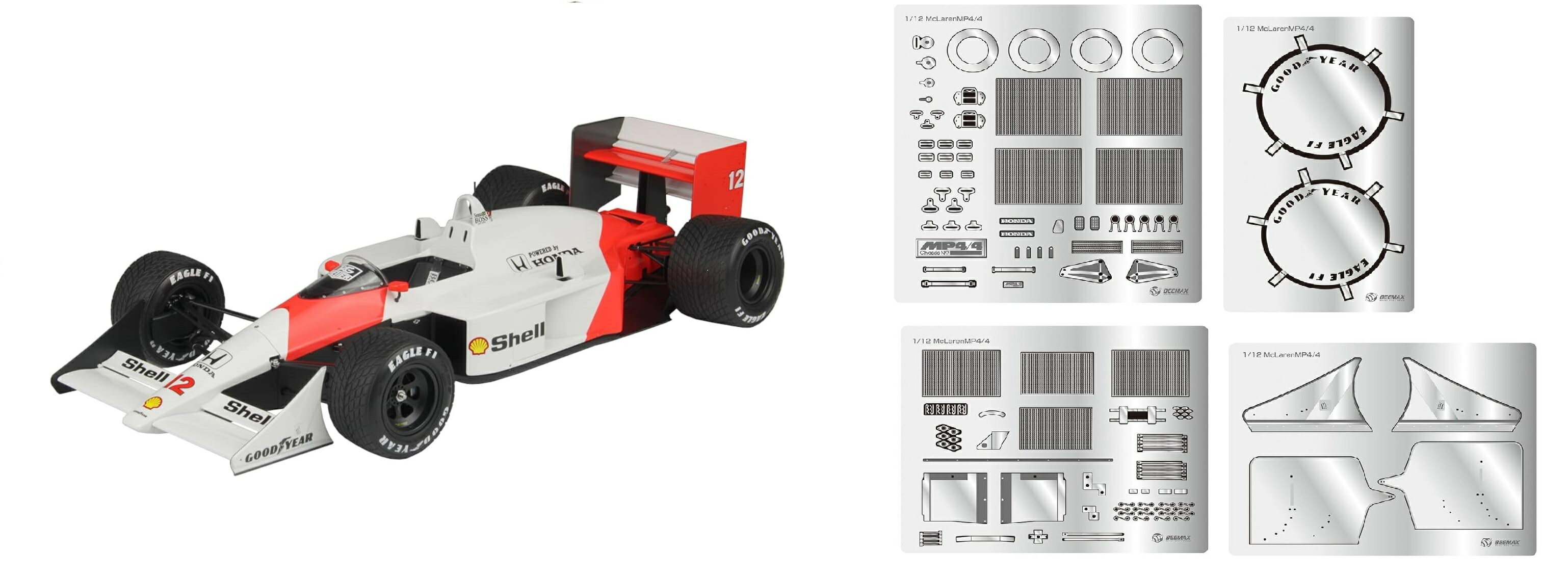 BEEMAX 1/12 マクラーレン MP4/4 1988 ワールドチャンピオン プラモデル BX12002・BEEMAX 1/12 フォー..