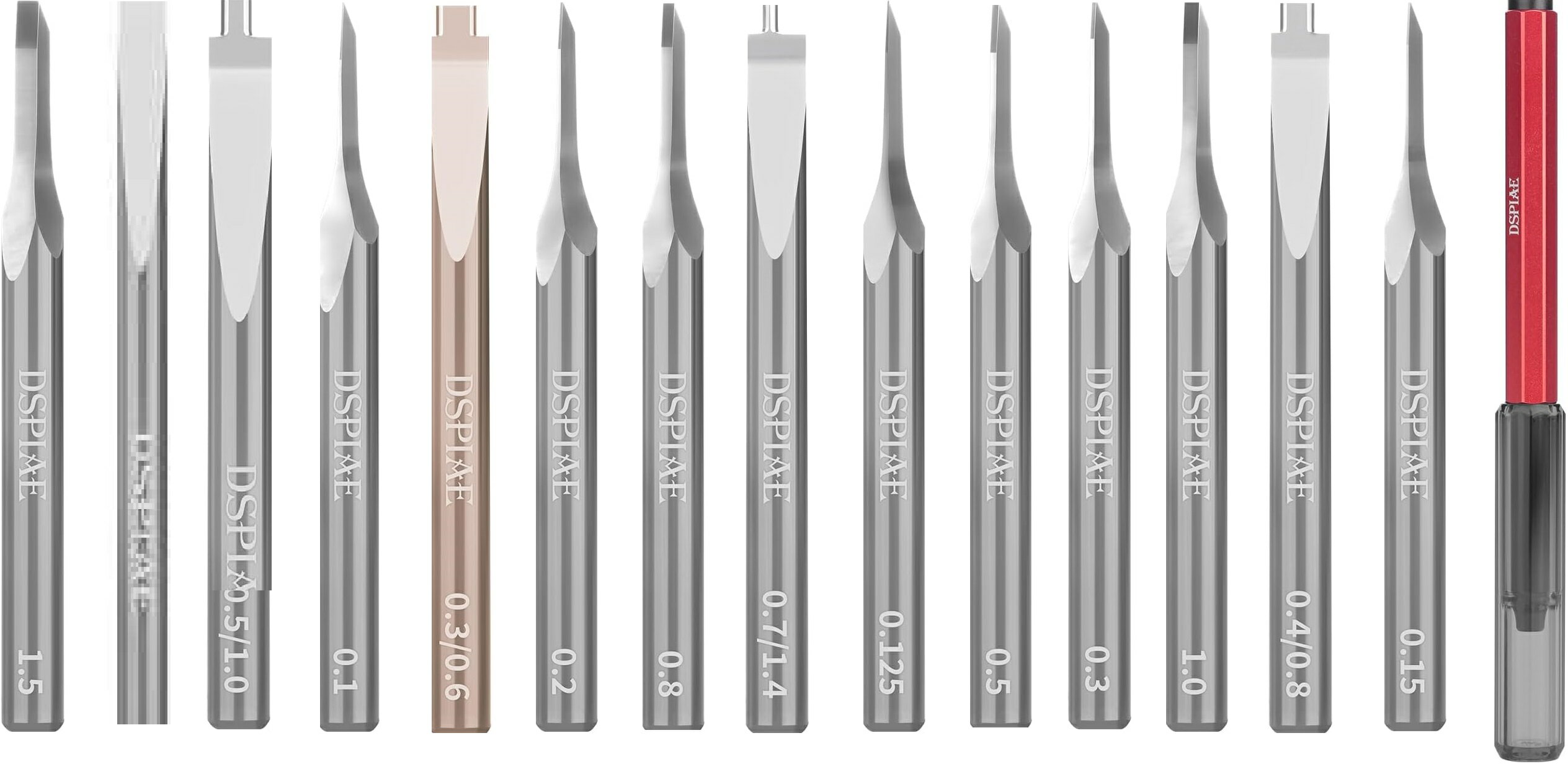 Rakuten - DSPIAE AT-EH01-PRO アルミタガネグリップ（レッド） ストレートタガネ 0.1～1.5 段落ちタガネ0.2mm/1.5mm~0.7/1.4mm 15点セット
