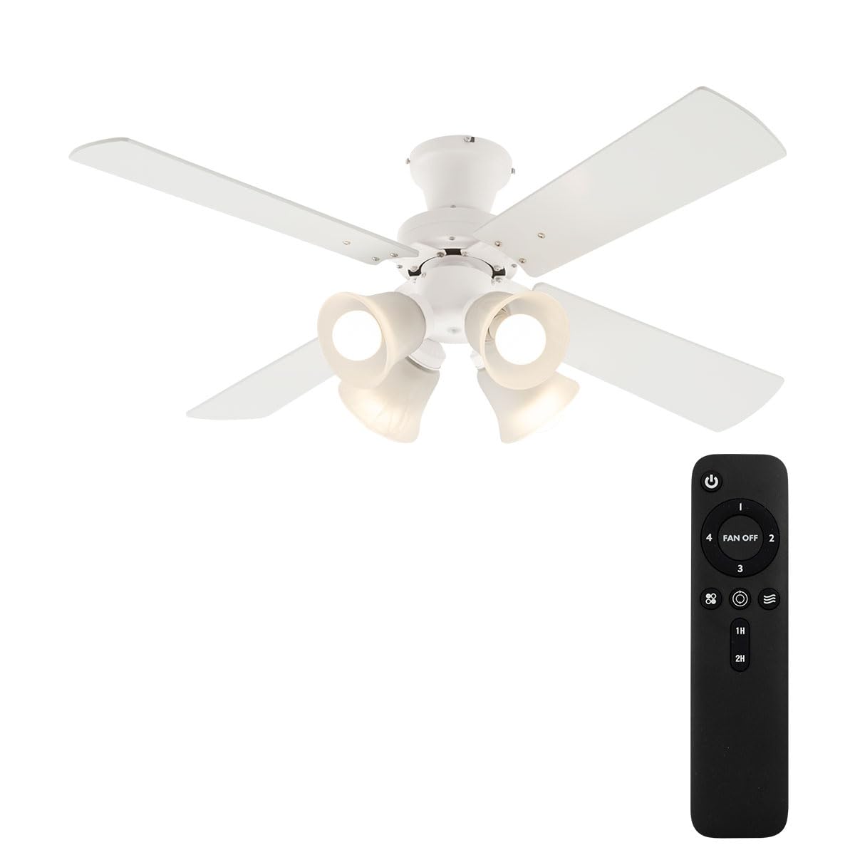 シーリングファンライト LED 木製 DCモーター 静音 E26 4灯 10畳 12畳 4枚羽根 風量調節 リバーシブル羽根 リモコン付き 北欧 おしゃれ 省エネ ブラック