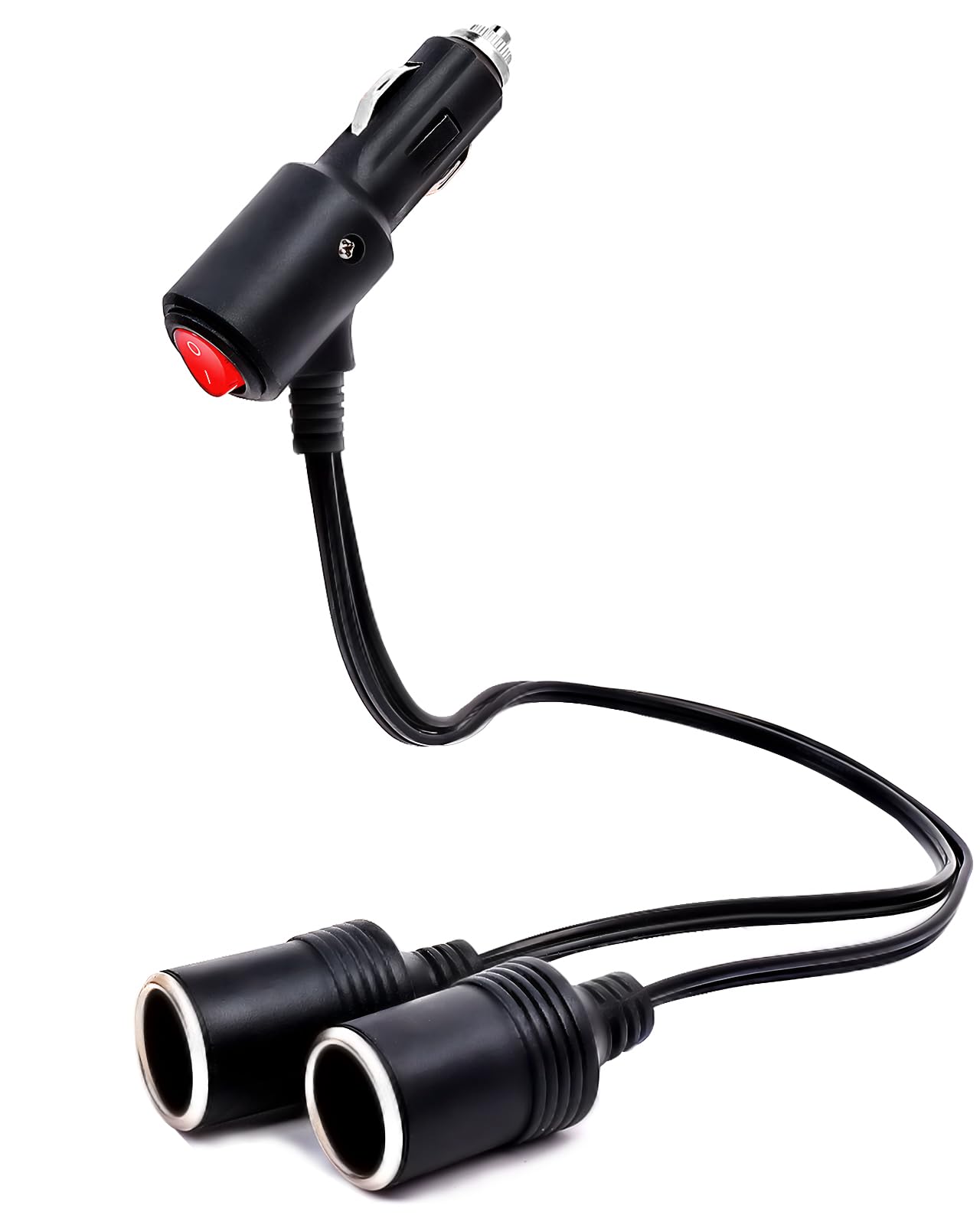 120 W/10 A独立スイッチ付きダブルシガーライターアダプター、20インチシガーライター延長コード付きシ..