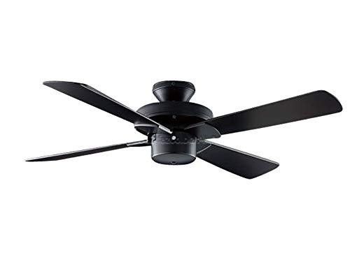 コイズミ シーリングファン ブラック 薄型 軽量 リモコン 簡易取付