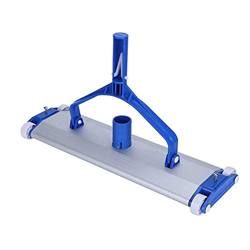 プール掃除機ブラシ、アルミニウム合金スイミングプール掃除機ヘッド、ホイール付きプールダートサクシ..