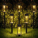 ソーラーライト 屋外 IP65防水 ガーデンライト 電球色 LED 通路ライト 高輝度 イルミネーション 自動点灯/消灯 埋め込み式 庭/ガレージ/駐車場/芝生...