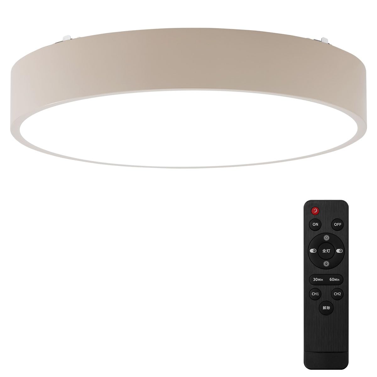 ぼん家具 シーリングライト LED 調光調色 リモコン付き 12畳 48W 4700lm タイマー付き 常夜灯 おしゃれ リビング 寝室 グレー