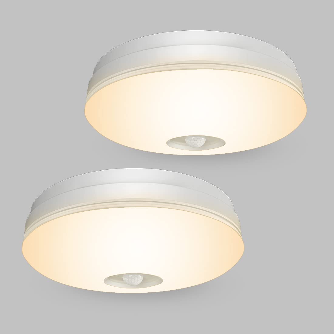 LEDセンサーライト 小型 人感センサー付 LEDシーリングライト 4畳 照明器具 10W消費電力 60W相当 1100l..