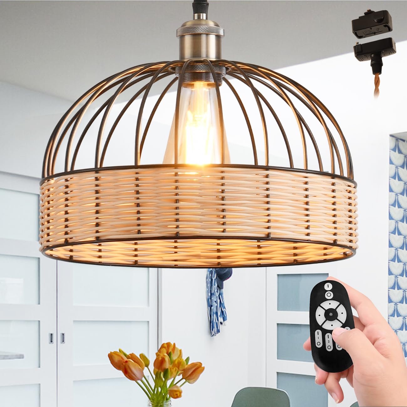 ペンダントライト E26口金 直径30CM 引掛け式 ダクトレール式 吊り下げ照明 引掛シーリングプラグ付き ..