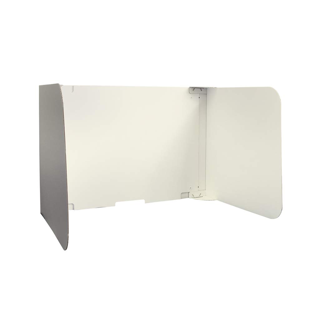 ダンボールデスクパーテーション 可変式（長さ800～1200まで対応） (ミルキーホワイト)