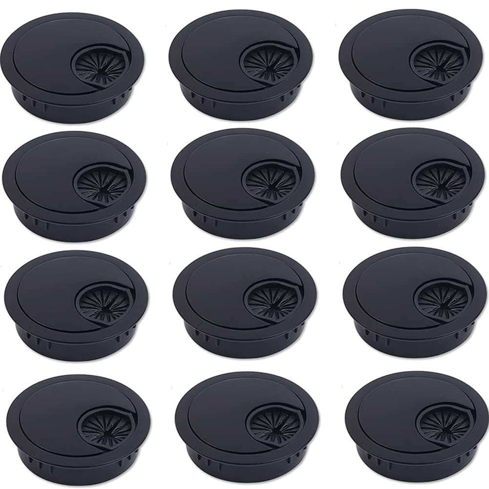 ベストグル布コード穴カバー60mmケーブル穴カバーしpcデスクトップ用配線セット12個入りブラック
