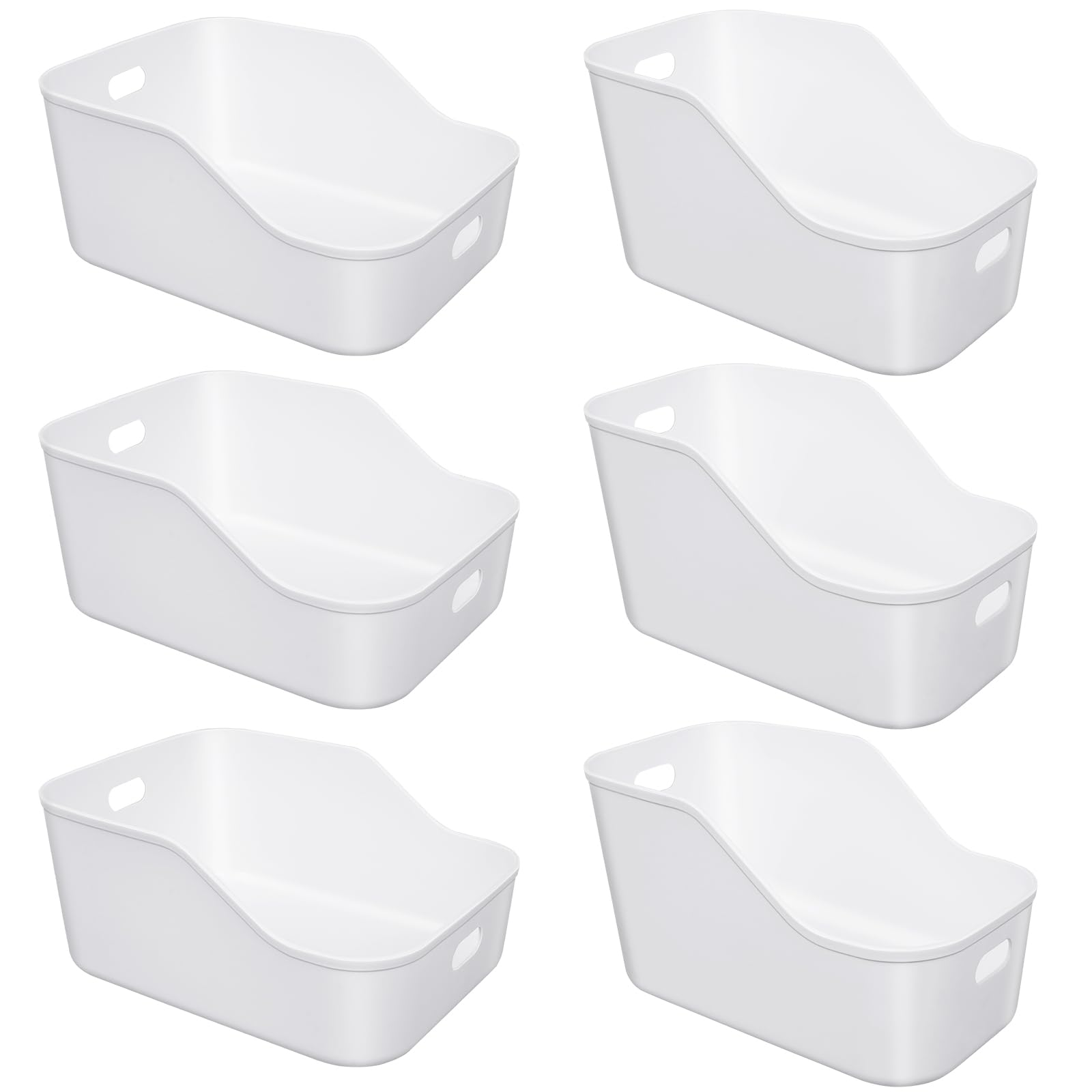 ックス 小物入れケース ポリプロピレンケース 6個セット 白 卓上収納ケース 収納バスケット 収納ケース..