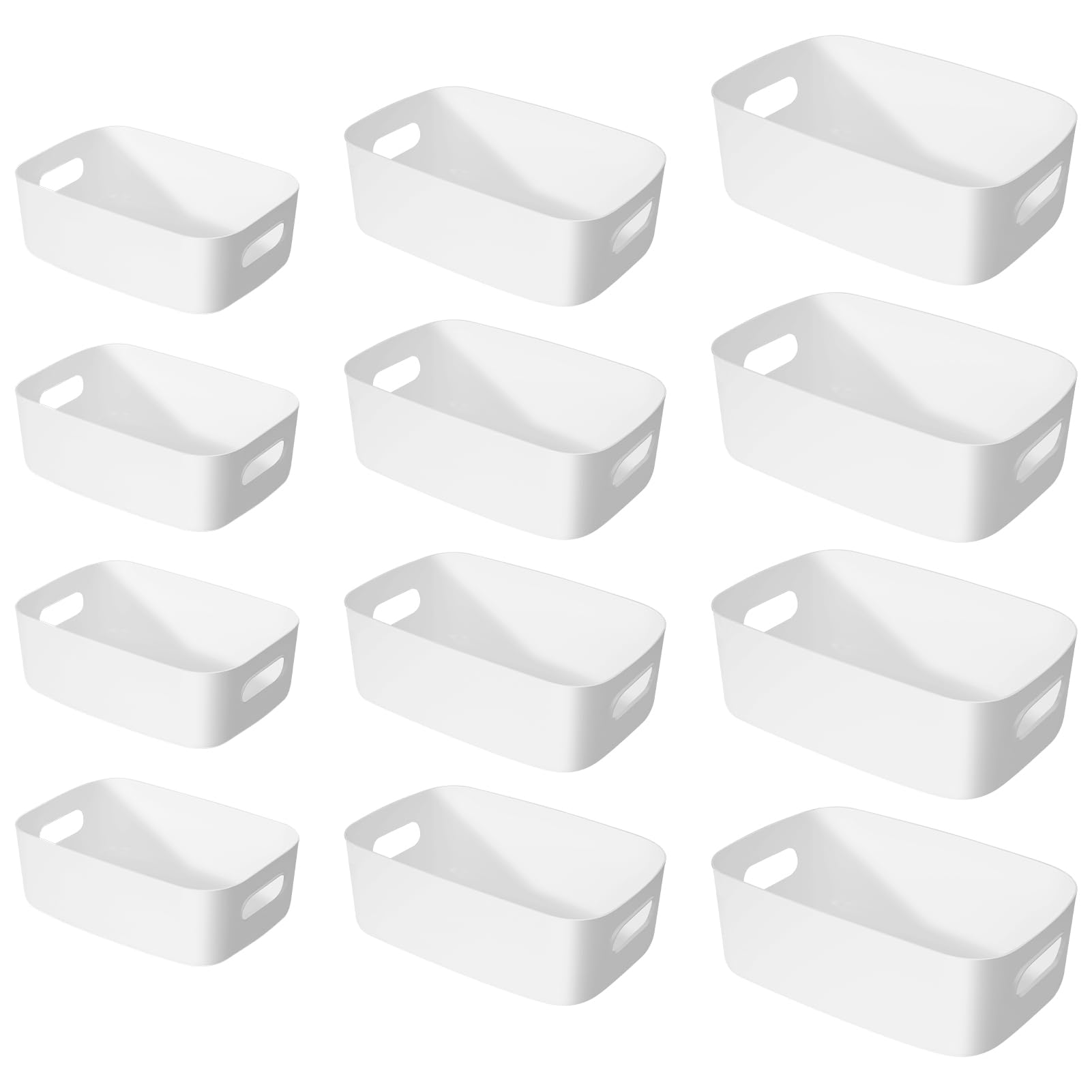ックス 小物入れケース ポリプロピレンケース 12個セット 大容量 白 収納バスケット 卓上収納ケース ホ..