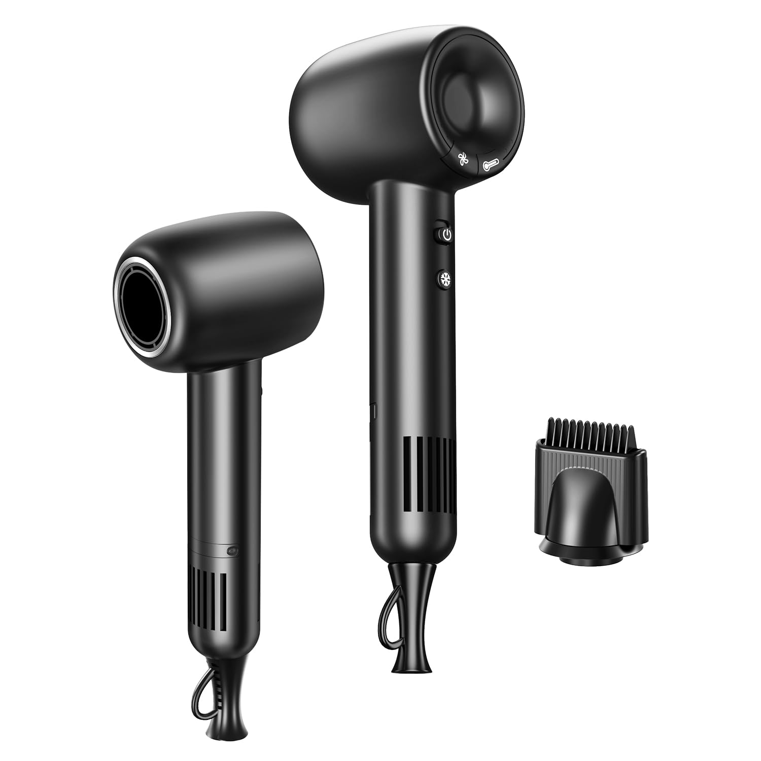 ドライヤー 大風量 速乾 ヘアドライヤー 高風速 1500W 【温度・風量組合調節】 速乾ドライヤー 高濃度マイナスイオン 19m/s大風量 高速ドライヤー 12種モード ブラシノズル付属 マグネットフィルター 騒音低減 ヘアサロン プレゼント (ブラック)