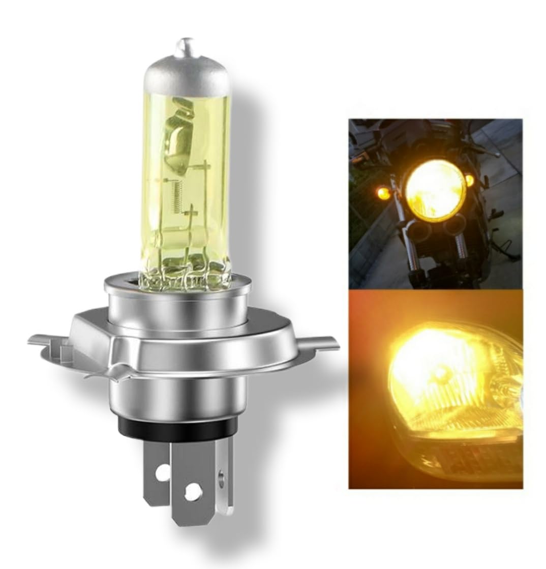 スーパーブライト バイク用 ハロゲンバルブ ハロゲン ライト バイク ヘッドライト イエロー
