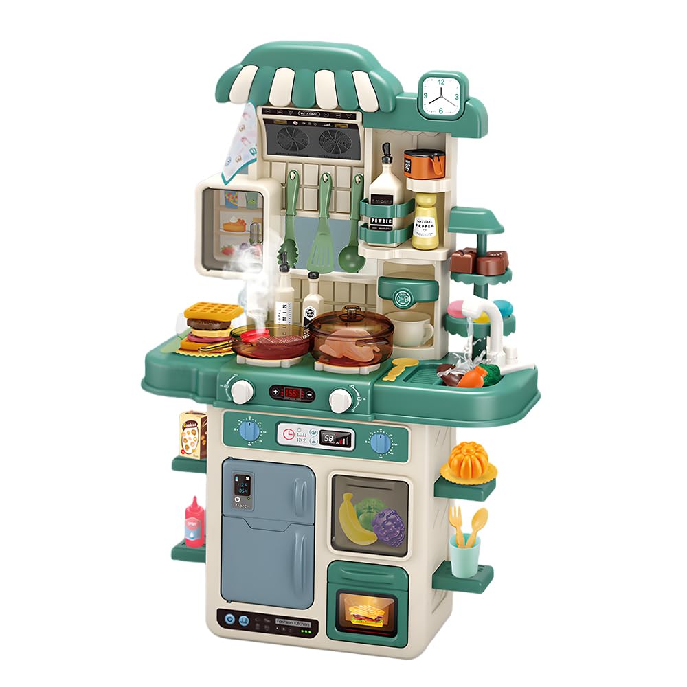 キッチン おもちゃ 子供用キッチンおもちゃ ごっこ遊びキッチン用品セット 男の子と女の子の赤ちゃん 誕生日プレゼント クリスマスプレゼント 新年の贈り物 (72cm（スプレーで）,ピンク)