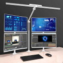 デスクライト LED 電気スタンド 高輝度1800Lux 高演色Ra95 ピアノランプ 調光調色 背面ライト付き 多角度調整 セード幅800mm・アーム長335...