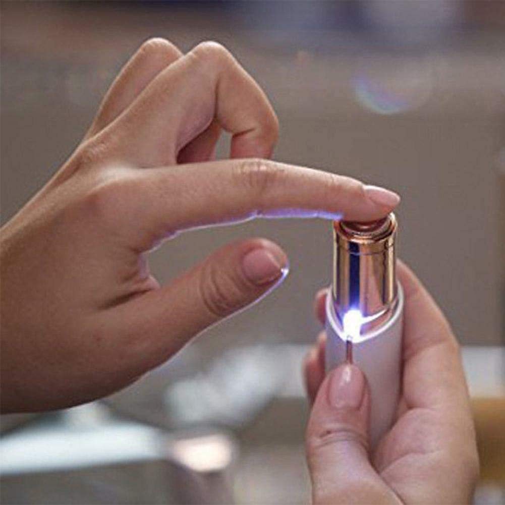 フローレス レディース電気シェーバー ブラック 電動フェイスシェーバー 女性 産毛ケア ムダ毛処理 脱毛 18金 シェービング 敏感肌 コードレス 【 日本語クイックガイド付き】