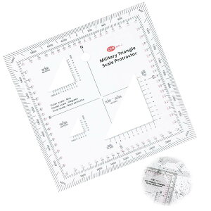 座標スケール 座標グリッドリーダーと分度器 実用的な軍事スタイル 分度器 透明地形図スケール ミリタリー分度器 座標スケールキャンプ測定ツール 読み取りツール用 座標系 ランドナビゲーション