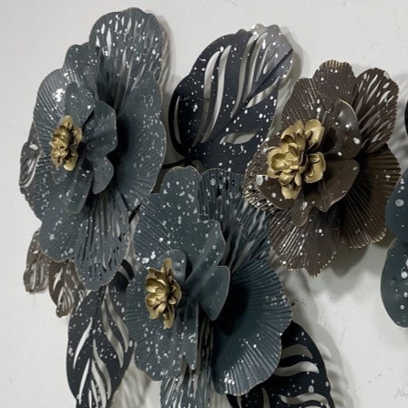 壁掛けインテリア フラワー 花 ウォールデコレーション レトロ リビング 玄関 インテリア インダストリアル お洒落 ヴィンテージ調 アイアン かわいい [2]