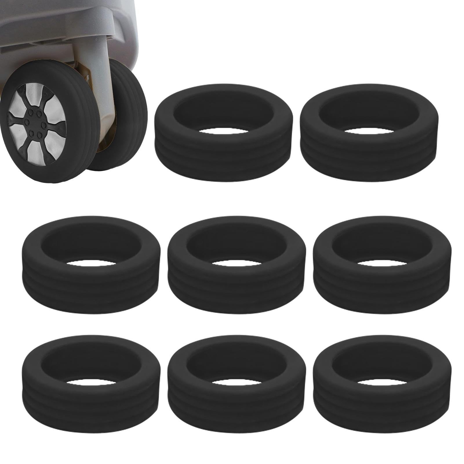 スーツケース 足カバー 8 個のシリコンスーツケースカバープロテクター 荷物キャスターカバー ーツケー..