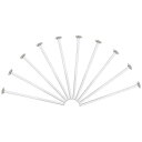 ペンダントピン シャンデリアコネクタクランプピン 100個入り 2.5mm OD x 30mm L形 シャンデリア 交換 プリズム 銅ピン クリスタル部品 固定 シルバー色(3)