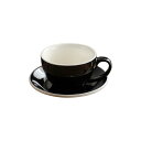 ラブラミクス エッグ ブラック ラテカップ 300ml コーヒーカップ 陶器 ラテボウル カフェラテ ラテアート カップアンドソーサー カラフル (ブラック)
