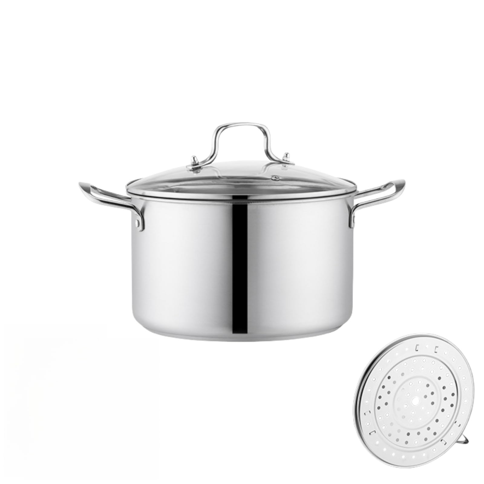 両耳スープポット、厚手ステンレス鍋、大容量、高スープポット、スープ蒸し器、電磁調理器付き鍋、ギフト、鍋、ステンレス鍋 (ステンレス鋼)