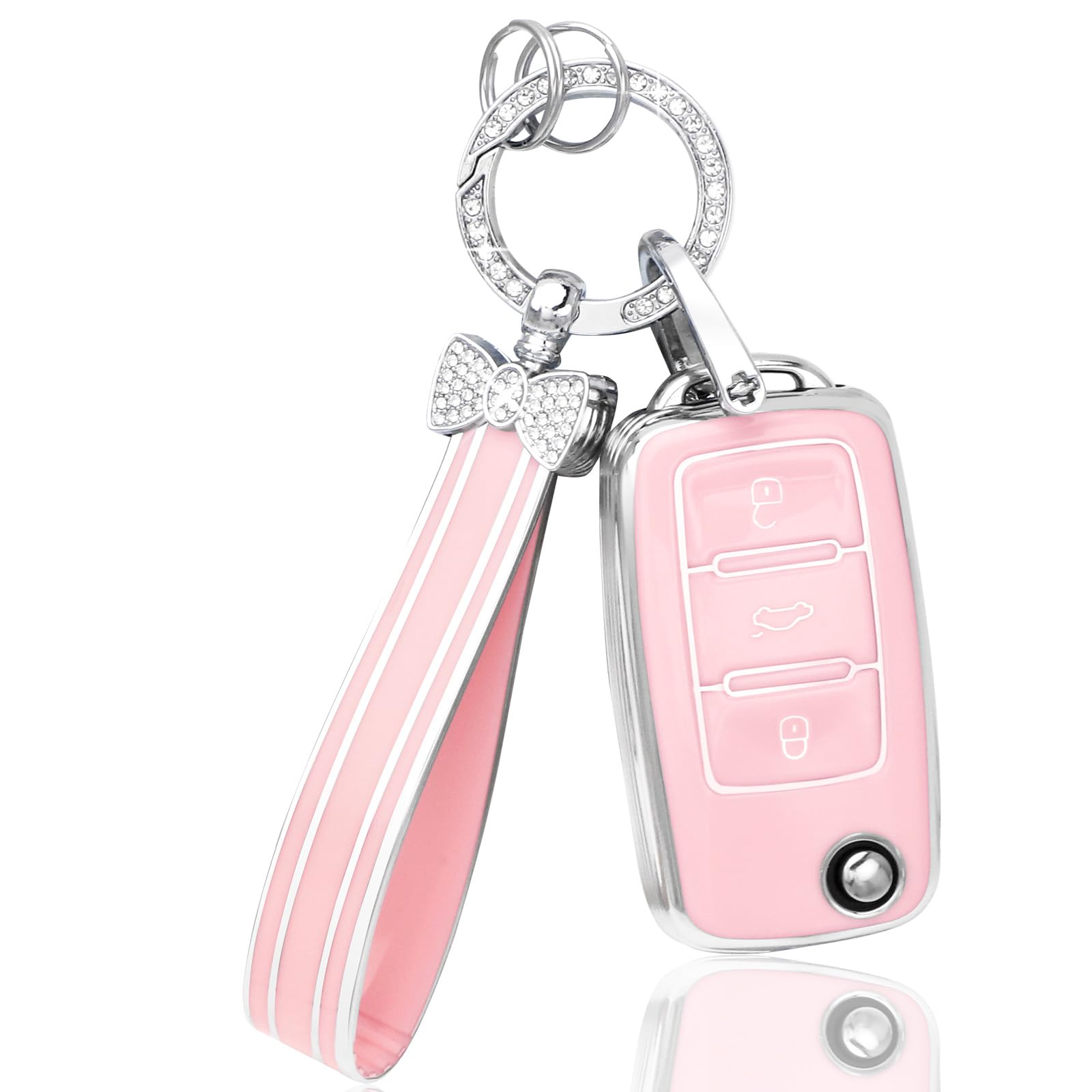 フォルクスワーゲン キーカバー VW キーケース キーホルダー 純正 3ボタン 鍵 カバー Mk1 2 3 4 5 6 パ..