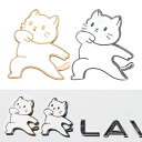 車 ステッカー ねこ 猫 エンブレム カーステッカー おしゃれ 傷隠し 3D メタル 防水 可愛い おもしろ 外装 パーツ キャラクター 飾り 自動車 バイク 自転車 アクセサリー 屋外 室内 汎用 動物 デカール シール 猫型 シルバー