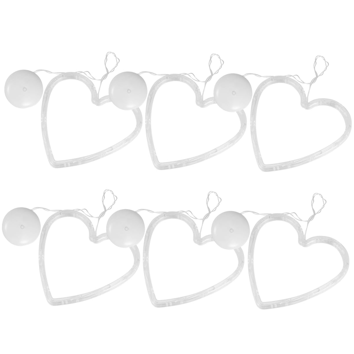 6個 装飾的な吸盤ライト カーテンソーラーライト 導かれたライト バー 備品 窓のハートライト ぶら下げ..