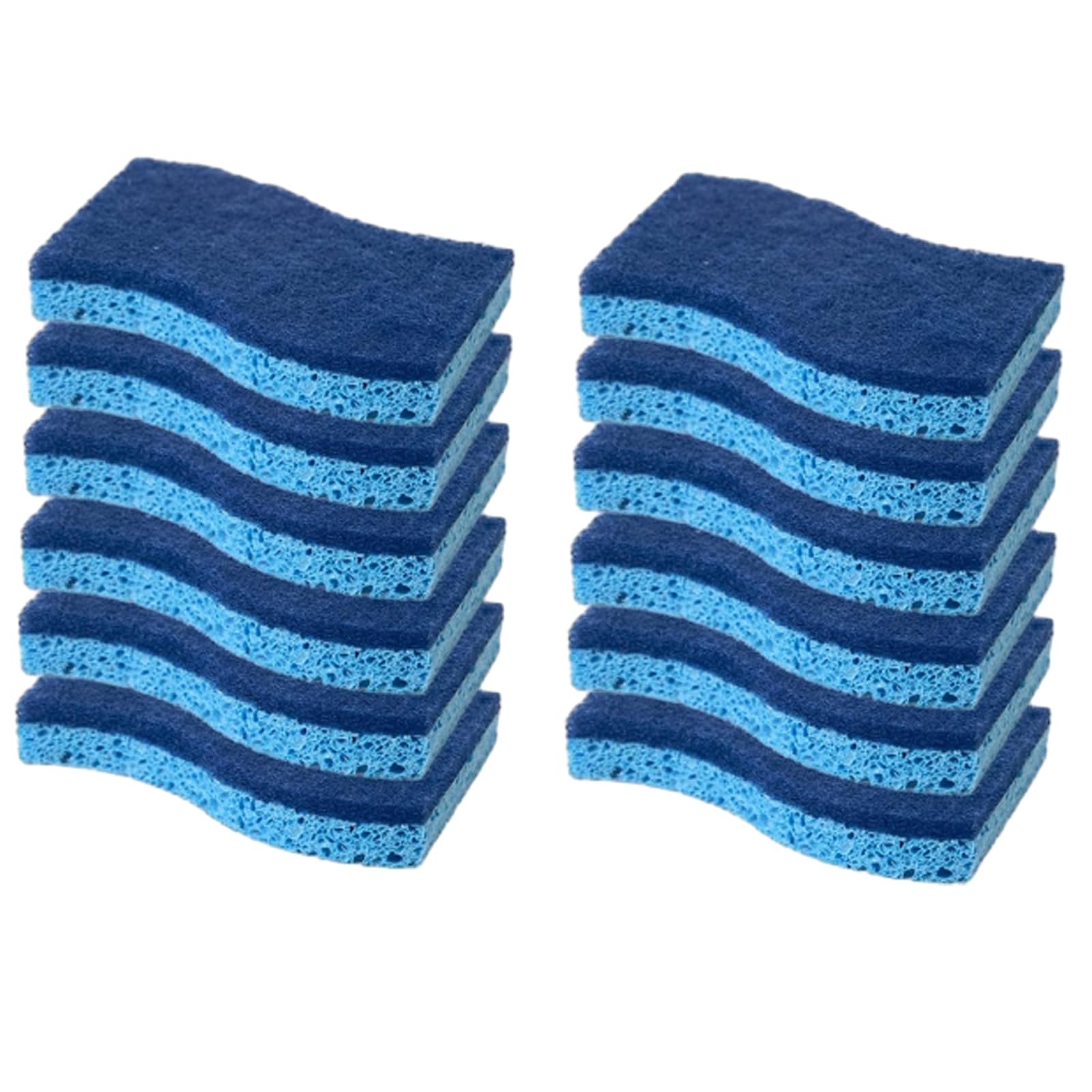 キッチン用スポンジ 12個セット持続的な洗浄力 油汚れ除去高吸水性 ほこりが出ない 食器用スポンジ（ブ..