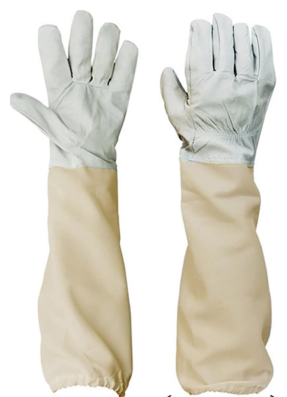 サファイア 養蜂用 防護グローブ 作業用手袋 柔らか羊革 ガーデニンググローブ 薄手 革手袋 園芸手袋 フリーサイズ ロンググローブ 蜂 蜂の巣 駆除 害虫駆除 造園 (XLサイズ 2組セット)