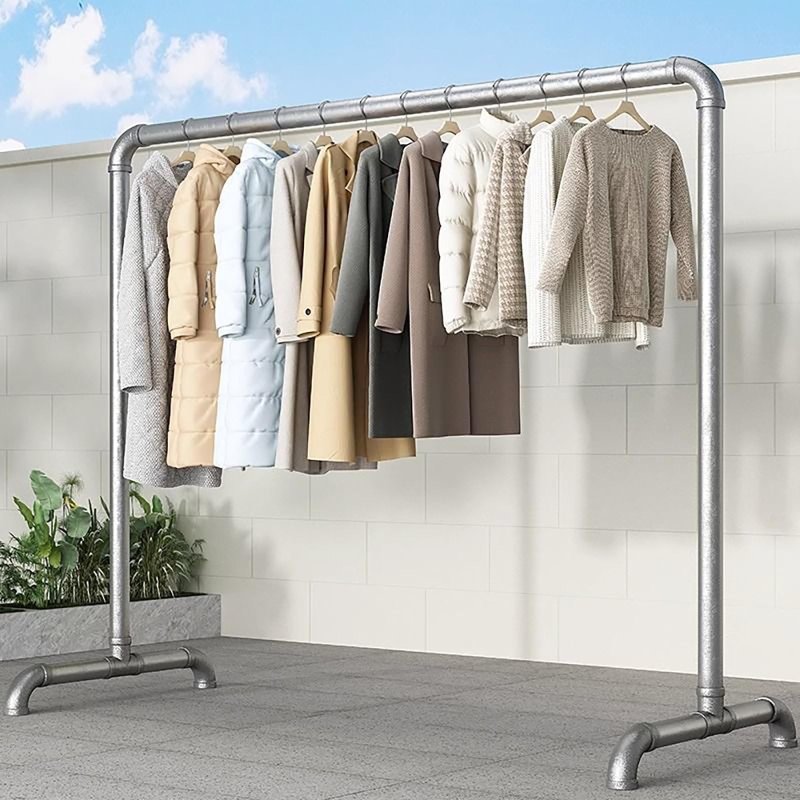 ハンガーラック パイプハンガー 頑丈 物干し台 屋外 室内 洋服ラック 多機能 衣類収納 ステンレス 錆びない 風に強い ベランダ 物干しラック 耐荷重150k...