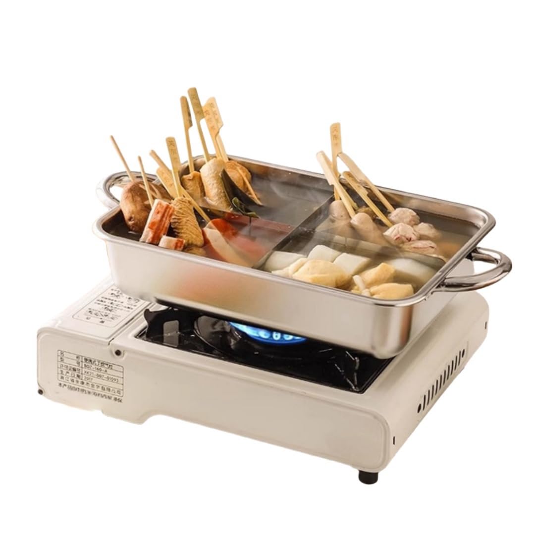 おでん鍋 IH対応 角 仕切り鍋 両手鍋 4グリッド 6グリッド ステンレス鋼 中華火鍋 卓上鍋 直火対応 仕..