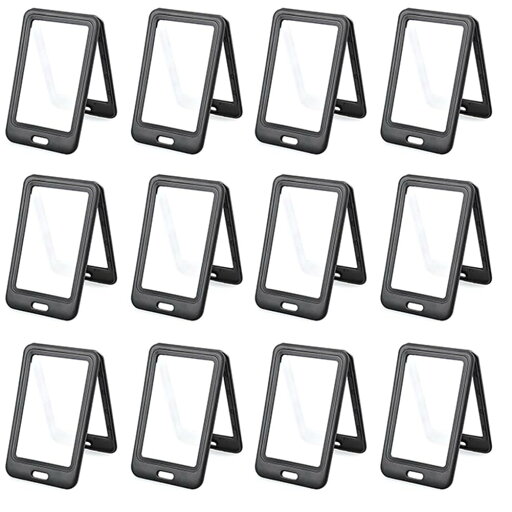ID バッジ ホルダー 両面窓付き 縦型 ID カード ホルダー ID カード ケース プロテクター オフィス、学校用、12 個 ブラック ID バッジ ホルダー 両面窓付き 縦型 ID カード ホルダー ID カード ケース プロテクター オフィス、学校用、12 個 ブラック