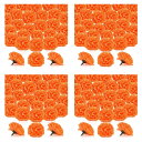 マリーゴールド花の頭のバルク、400個のガーランドクラフト用造花ヘッド、シルクマリーゴールドの造花、オレンジ