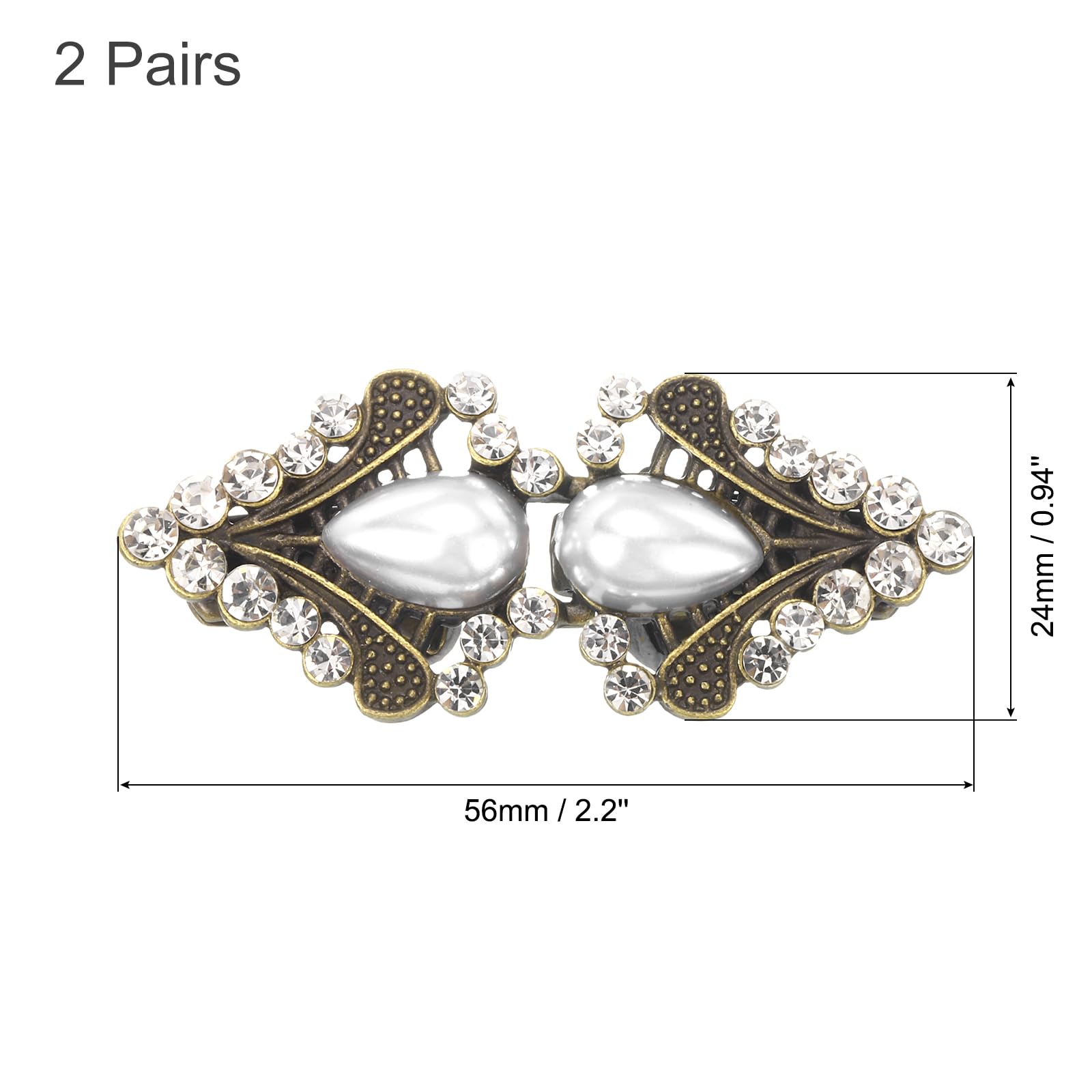 2個セット ヴィンテージセータークリップ ケープクローク ク ラスプ レトロカーディガンクリップ ショールカラー ク ラスプ ブロンズ色 女性用