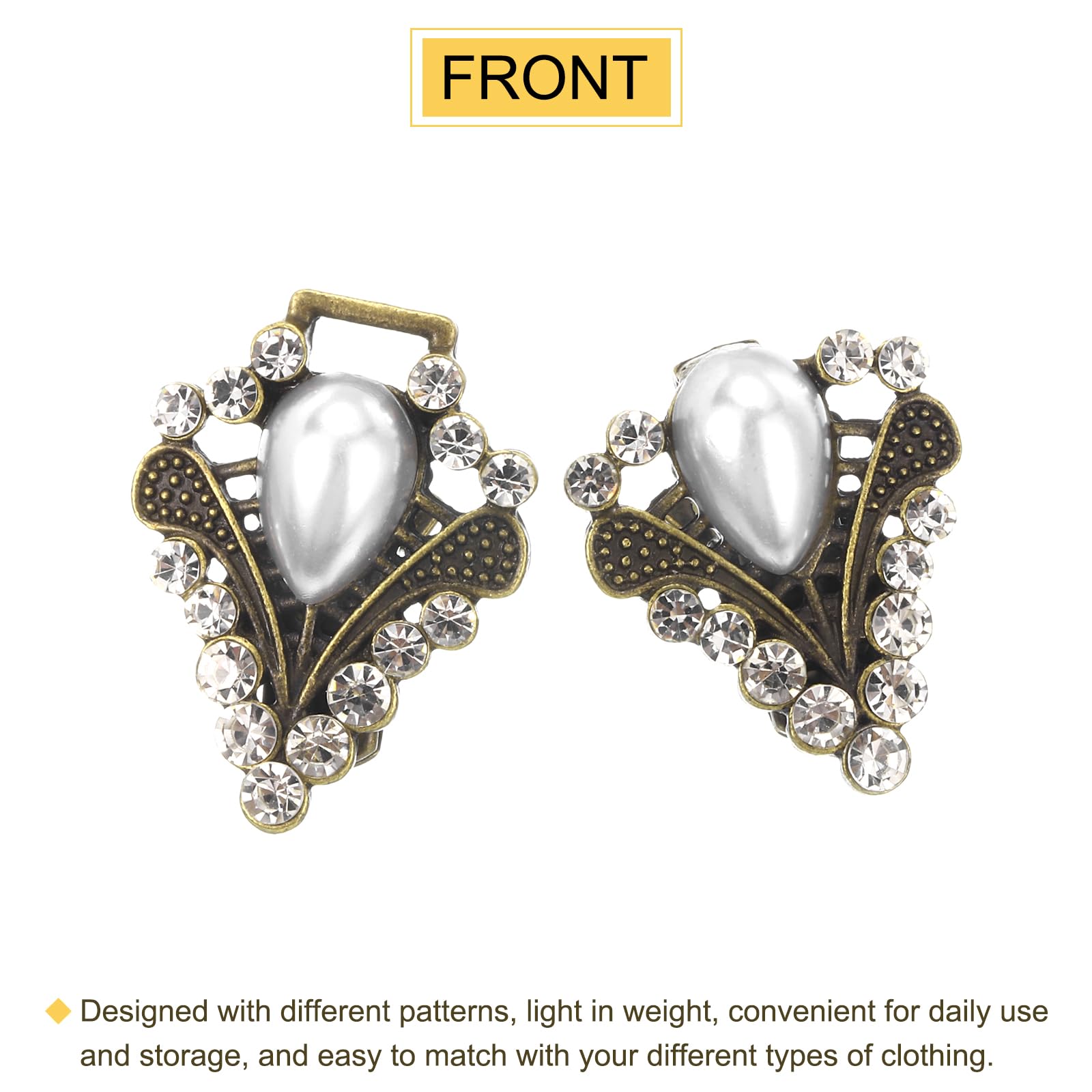 2個セット ヴィンテージセータークリップ ケープクローク ク ラスプ レトロカーディガンクリップ ショールカラー ク ラスプ ブロンズ色 女性用