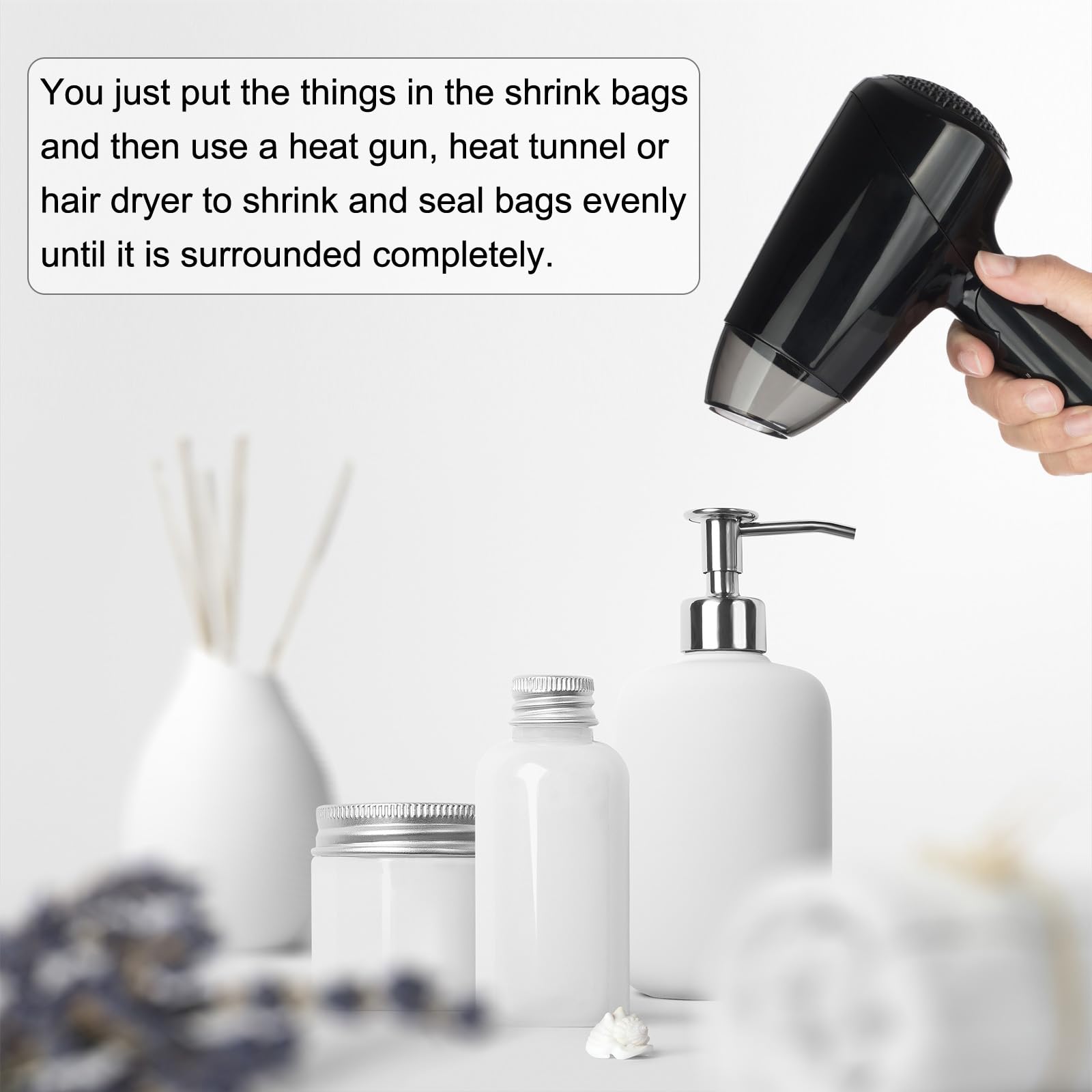 T100個 18x11" シュリンクラッ プバッグ ブルー 透明 PVC 熱収縮ラップ ギフトバスケット バスソープ キャンドル 自家製DIYプロジェクト用