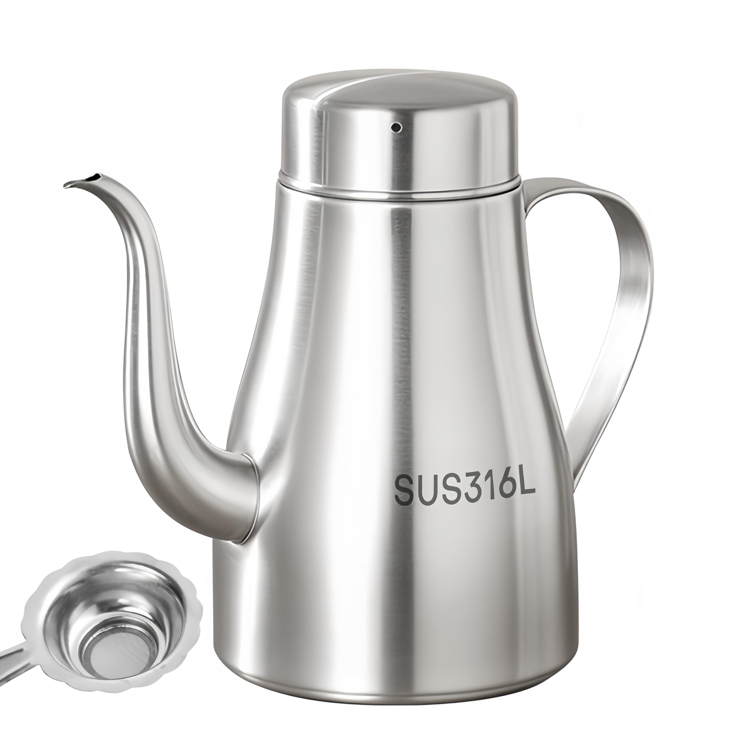 オイルポット 油こし器 ドイツ316ステンレス 軽量 丈夫 油ポット 油こし フィルター 残留物を濾過 天ぷ..