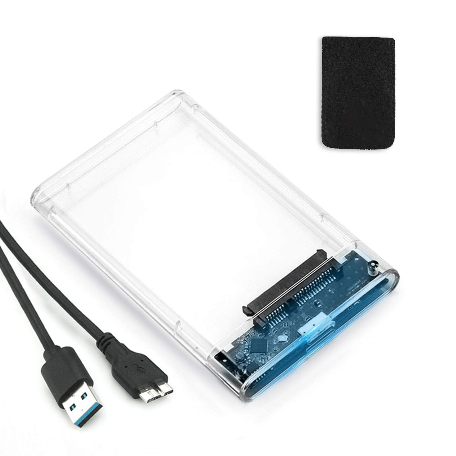 2.5インチ HDD ケース USB3.0 SSD ボックス SATA III 外付けハードディスク 5Gbps 高速データ転送 UASP対応 透明シリーズ ポータブル SSD ドライブ ケース SATA USB 変換ボックス ネジ&工具不要 簡単着脱 Mac Windows Linux PS4 PS3 XBox HDTV等対応
