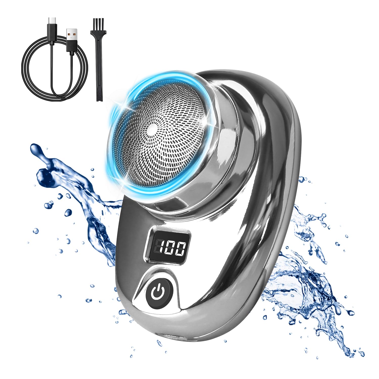 シェーバー メンズシェーバー 小型電動シェーバー 電動シェーバー 携帯髭剃り 高速回転式 6枚刃 水洗い..