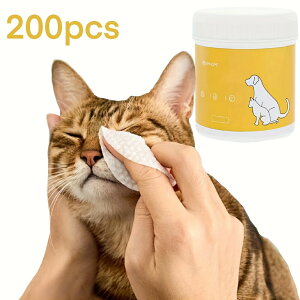 200個入りのペット用目の特別なワイプ、涙の跡を取り除く、犬の目のお手入れアイテム