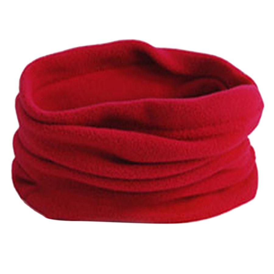 送料無料メンズ フリース ネックウォーマー 快適 スカーフ マフラー スキー バイク マスク 防風 暖かい 赤(3)