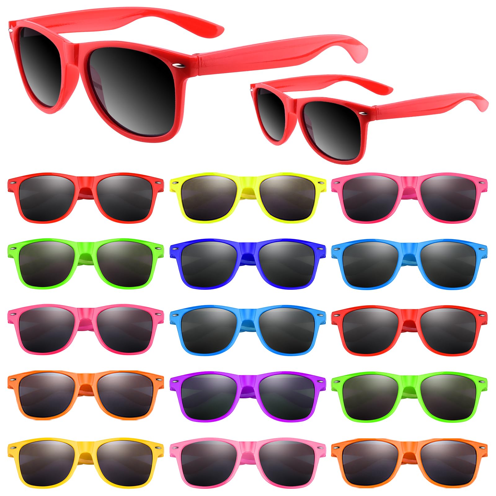 ネオンサングラス 子供用サングラス 20個パック 誕生日パーティー 夏 ビーチ プール パーティー用品